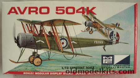 MPC 1/72 Avro 504K  - (ex-Airfix), 5005-50 plastic model kit